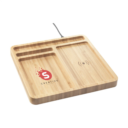 Bamboo Organizer Ladegerät - Bambus