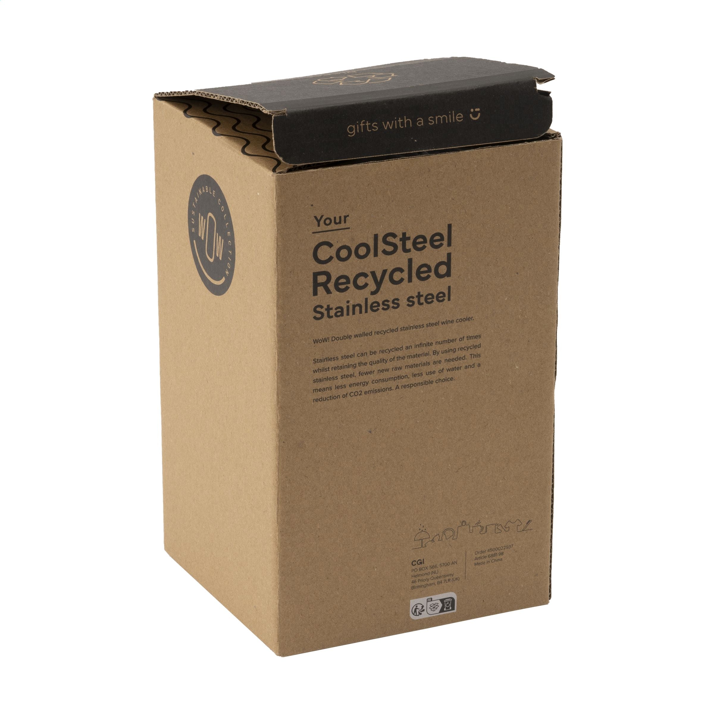 CoolSteel RCS Recycled Steel Weinkühler - Schwarz