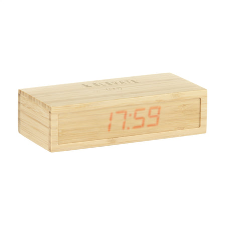 Bamboo Alarm Clock with Wireless Charger Ladegerät - Bambus