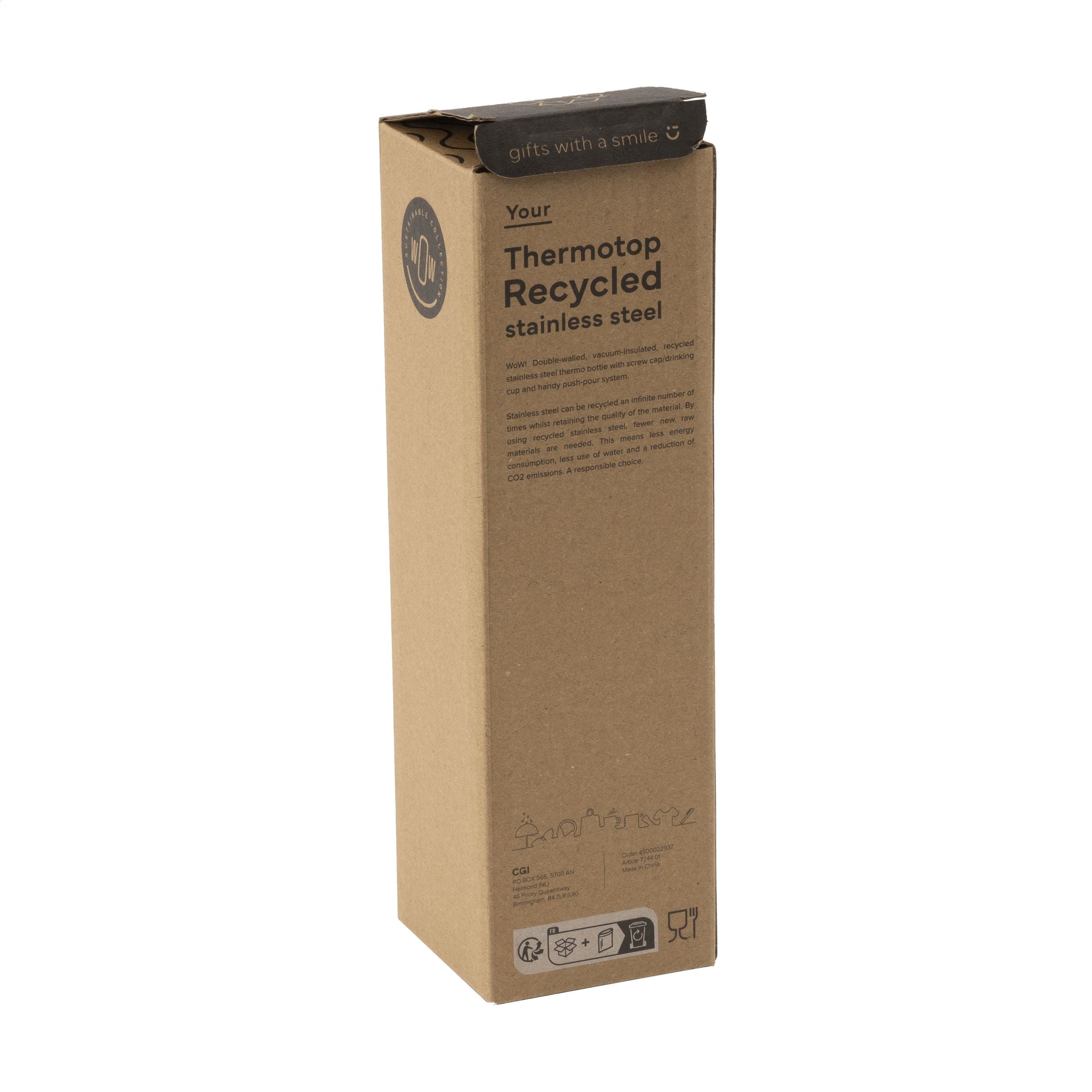 Thermotop Midi RCS Recycled Steel 500 ml Thermoflasche - Silber