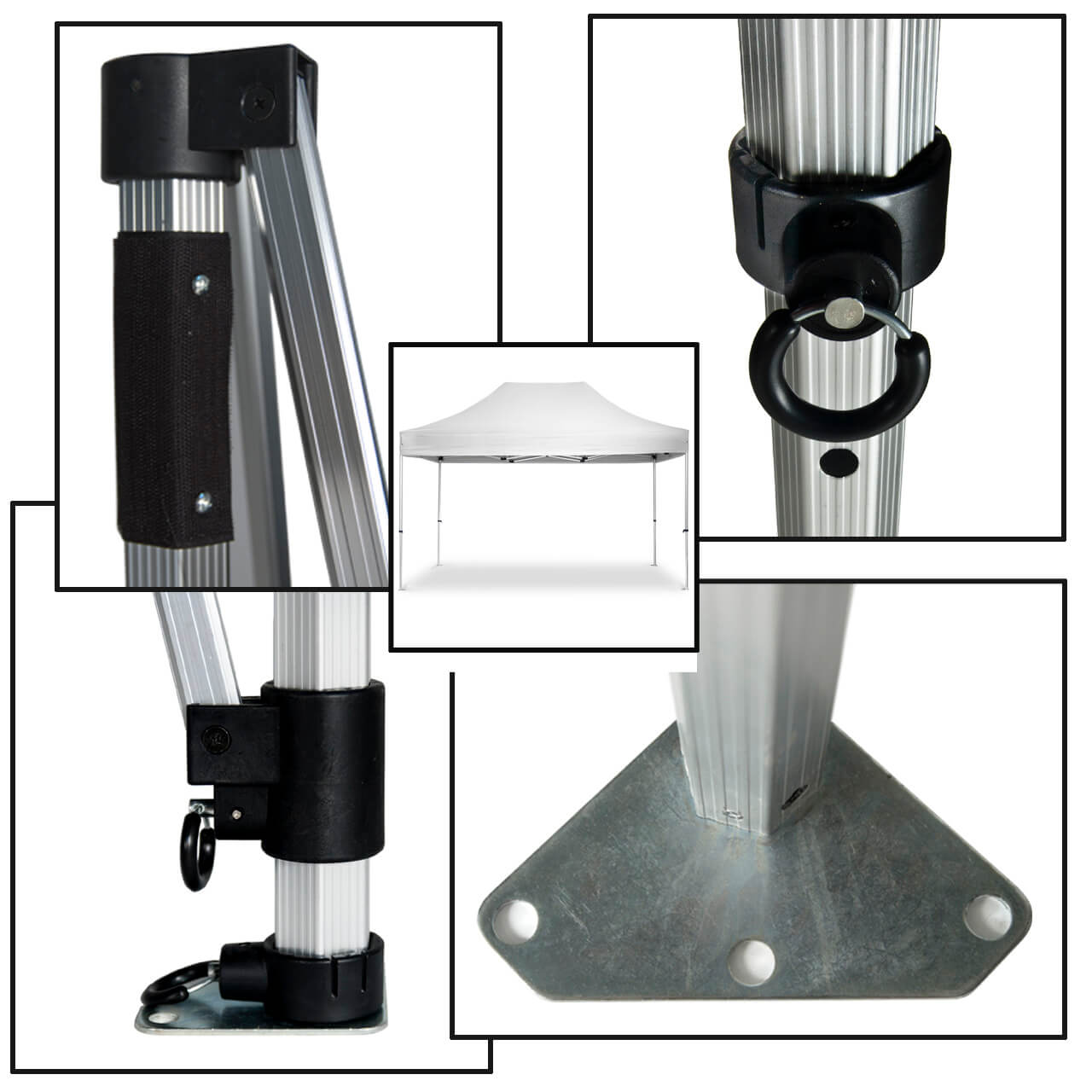 BailenaTents® AluPro40 Faltpavillon (Rahmen + Dach) Weiß 4,5 x 3 m - Galerieansicht 2