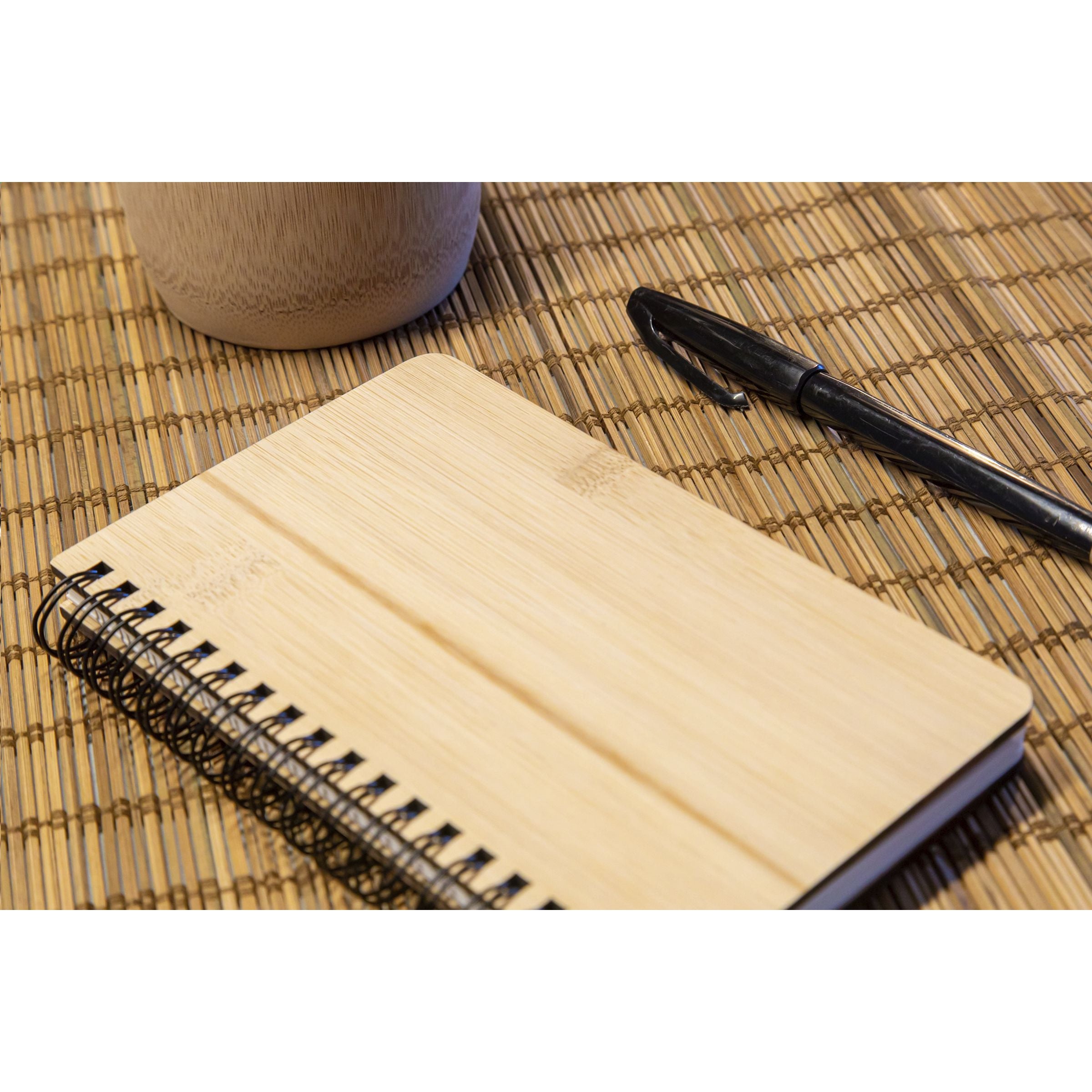 Notebook made from Stonewaste-Bamboo A6 Notizbuch - Braun