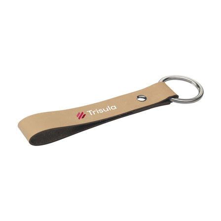 Recycled Leather Keyring Schlüsselanhänger - Taupé