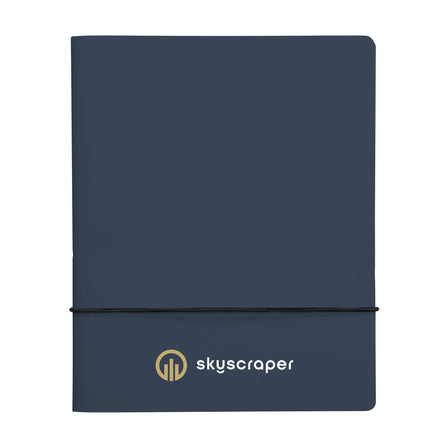 Recycled Leather Refillable Notebook A5 Notizbuch - Dunkelblau