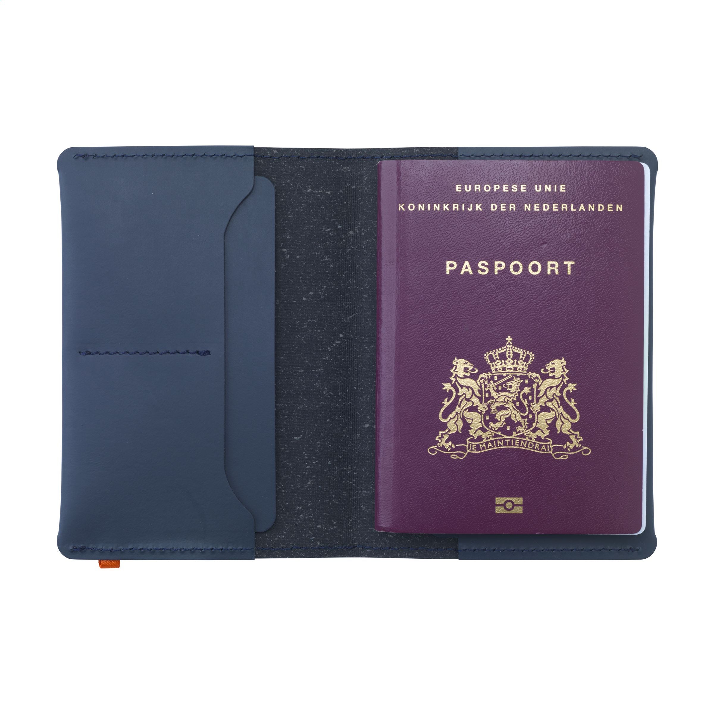 Recycled Leather Passport Holder Passhülle - Dunkelblau