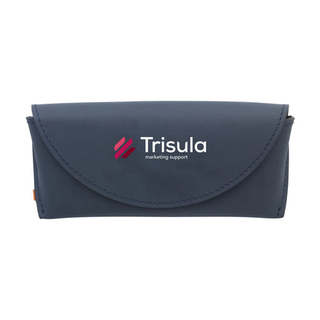 Recycled Leather Sunglasses Pouch  Brillen-Etui - Dunkelblau