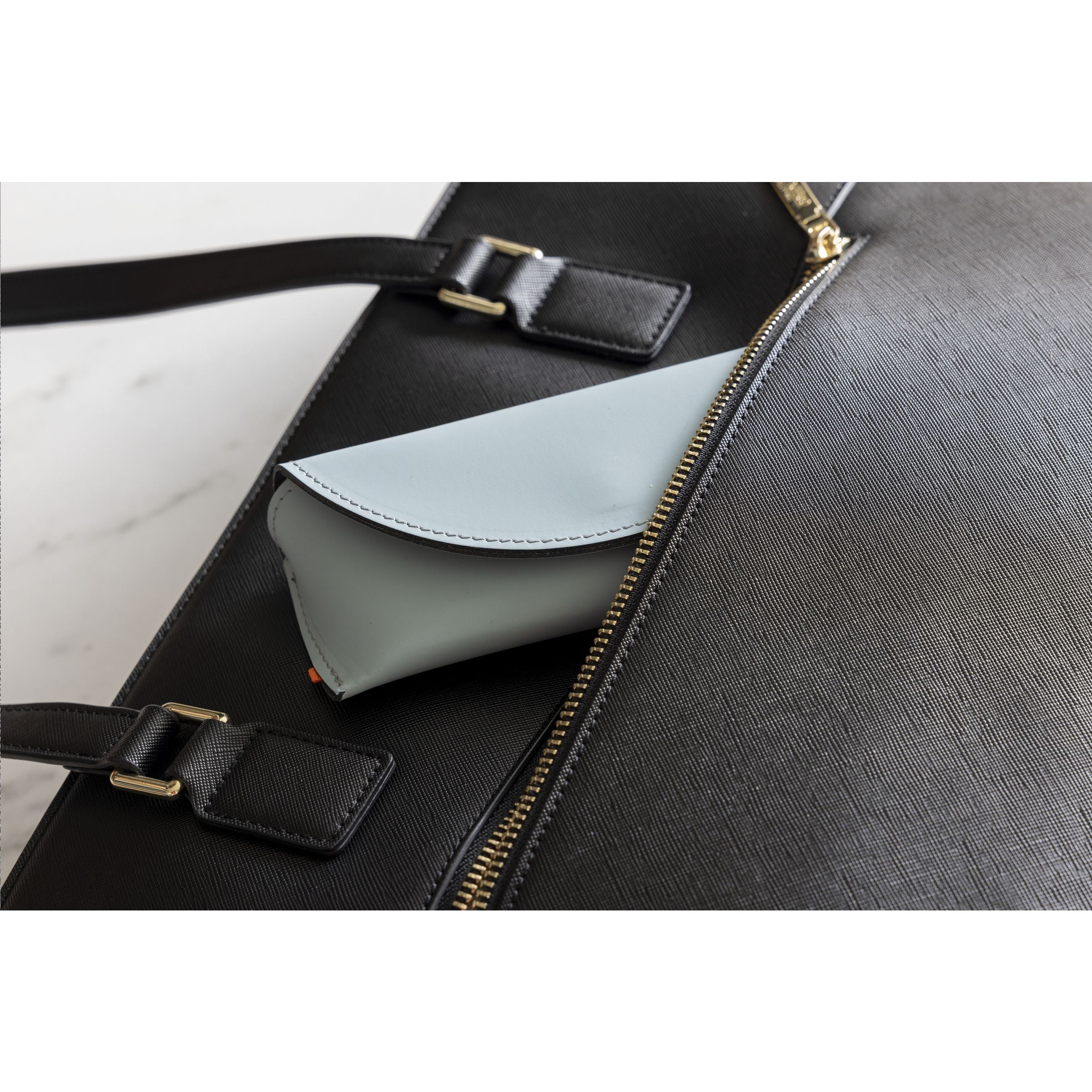 Recycled Leather Sunglasses Pouch  Brillen-Etui - Hellblau - Galerieansicht 3