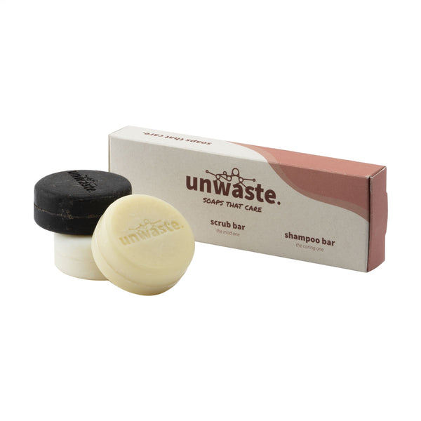 Unwaste Soap Set Seife, Peeling und Shampoo - Weiß