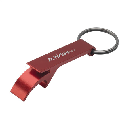 Opener GRS Recycled Aluminium Schlüsselanhänger - Rot