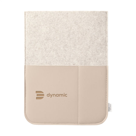 Recycled Felt & Apple Leather Laptop Sleeve 14" - Beige