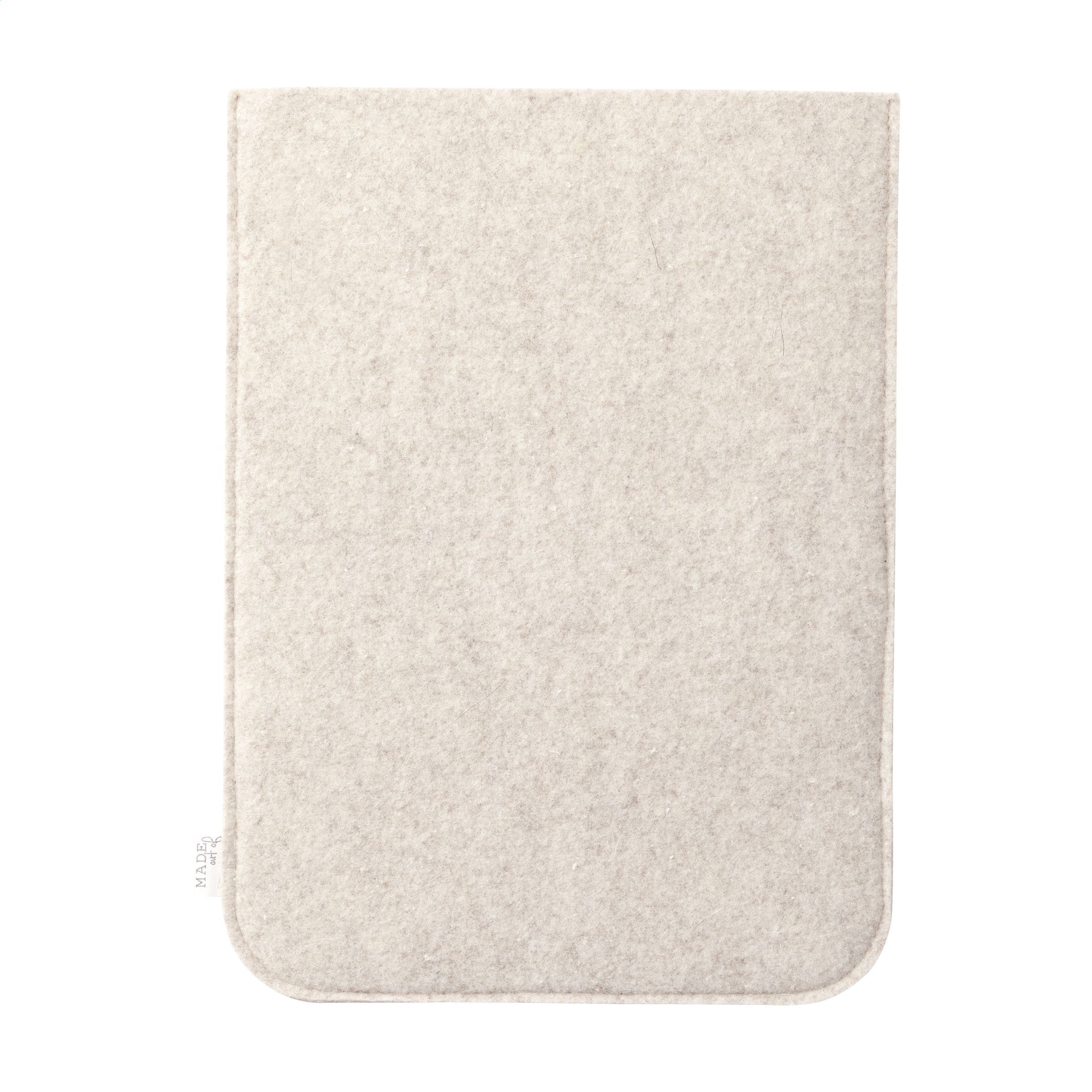 Recycled Felt & Apple Leather Laptop Sleeve 14" - Beige