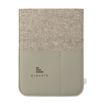 Recycled Felt & Apple Leather Laptop Sleeve 14" - Taupé