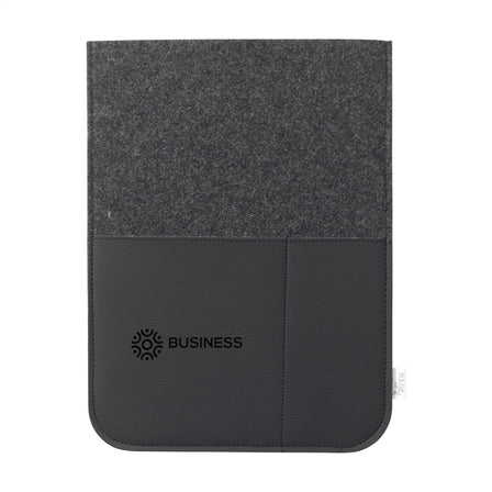 Recycled Felt & Apple Leather Laptop Sleeve 14" - Schwarz