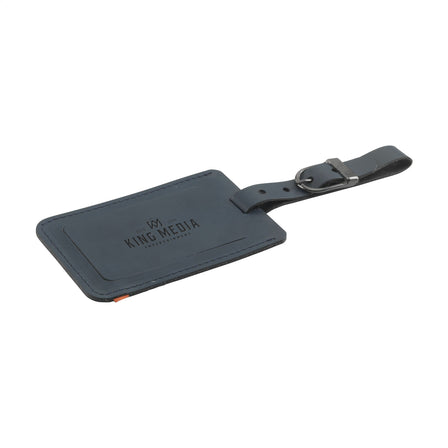 Recycled Leather Luggage Tag Gepäckanhänger - Dunkelblau