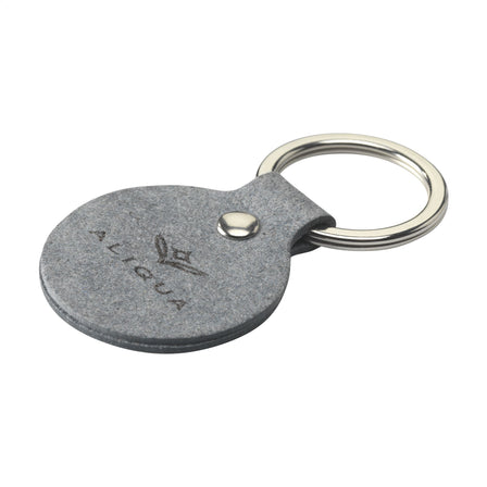 Recycled Denim Textile Keyring Round Schlüsselanhänger - Jeans